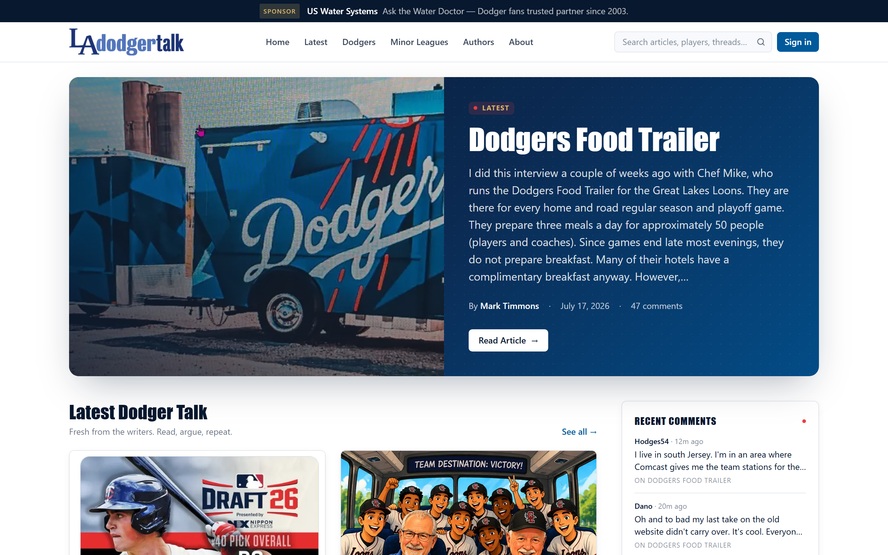 LA Dodger Talk website